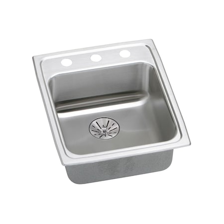 Elkay Lustertone Stainless Steel 17 X 20 X 6-1/2 Single Bowl Top Mount Ada Sink With Perfect Drain LRADQ172065PDMR2